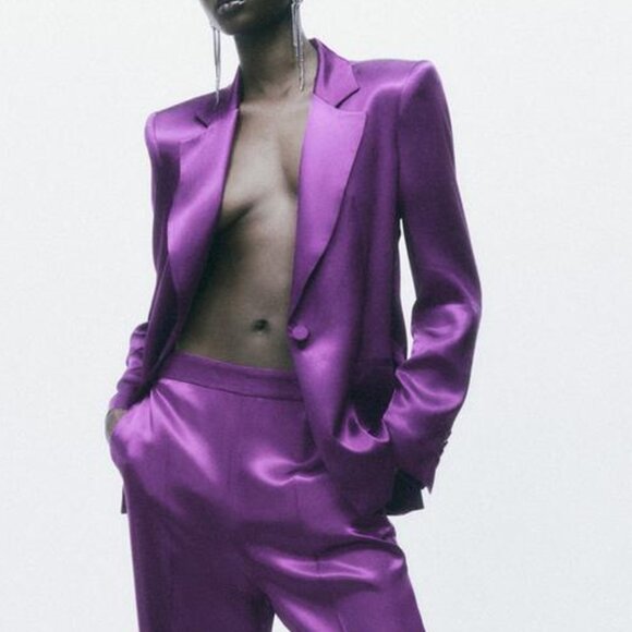 tied satin effect blazer